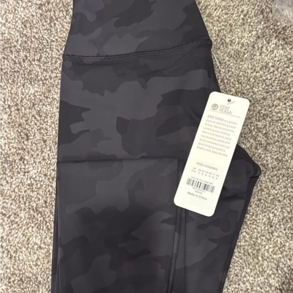CRZ YOGA Dark Grey Camouflage Leggings